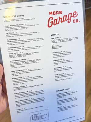 Menu photo 1 Moab Garage Co. Moab, UT