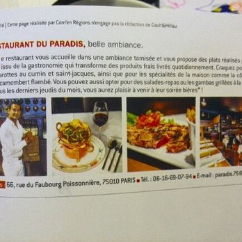 Restaurant du Paradis - French Near Me - Paris, 75