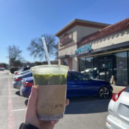 Exterior outside entrance of El Porton Coffee - Yummy matcha latte with oat milk. Perfect touch of sweetness. - Dallas, Texas Exterior outside entrance of El Porton Coffee - Yummy matcha latte with oat milk. Perfect touch of sweetness. - Dallas, Texas