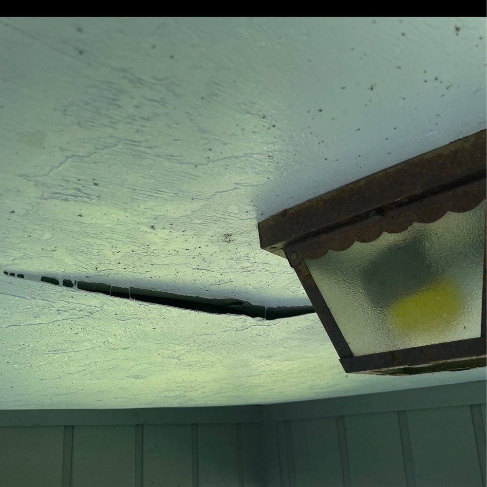 Tadlock Roofing - The hole in the back patio roof started small before it totally collapsed and Tadlock would not fix. - Roofing Near Me - Jacksonville, Florida Tadlock Roofing - The hole in the back patio roof started small before it totally collapsed and Tadlock would not fix. - Roofing Near Me - Jacksonville, Florida