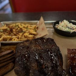 Lucille's Smokehouse Bar-B-Que - 3 course meal for two Tri-tip 1/3 baby back ribs 3 bone beef ribs PIGGYBACK LOADED FRIES CREAMY COLESLAW