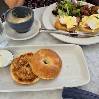 The Henry - Eggs Benedict and plain bagel - Coffee & Tea Near Me - Coronado, California