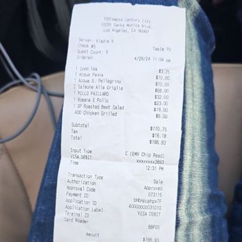 Toscanova - Not our receipt! - Italian Near Me - Los Angeles, California Toscanova - Not our receipt! - Italian Near Me - Los Angeles, California