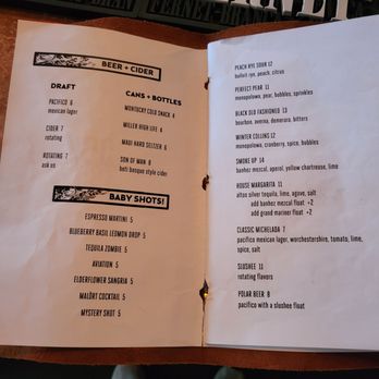 The Knock Back - Menu (April 2023) - Lounges Near Me - Portland, Oregon