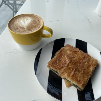 Roast & Brew - Homemade Greek Spinach Pie and maple cinnamon latte - Coffee & Tea Near Me - Houston, Texas Roast & Brew - Homemade Greek Spinach Pie and maple cinnamon latte - Coffee & Tea Near Me - Houston, Texas