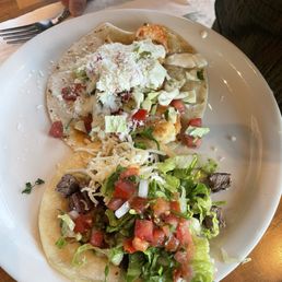 Carne asada taco & shrimp taco