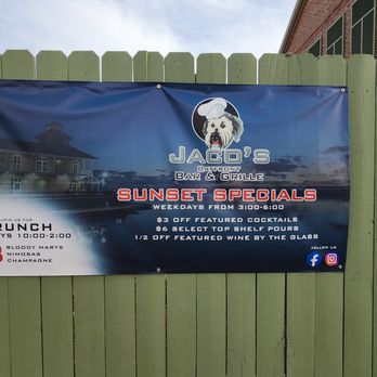 Jaco's Bayfront Bar & Grille - another sign for specials - American Near Me - Pensacola, Florida Jaco's Bayfront Bar & Grille - another sign for specials - American Near Me - Pensacola, Florida