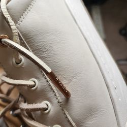 Jiffy Shoe Cobbler - The leather had a satin, waterproof finished that has been buffed off. The leather looks dull with slight bubbling