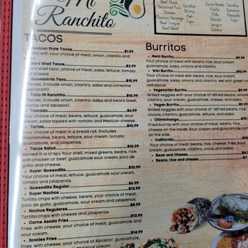 Mi Ranchito - New menu - Mexican Near Me - Reno, Nevada