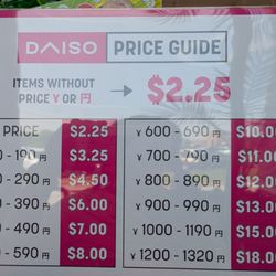 Daiso - Pricing