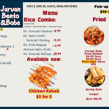 Jarvan Bento & Boba - Asian Fusion Near Me - Rolla, Missouri Jarvan Bento & Boba - Asian Fusion Near Me - Rolla, Missouri