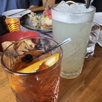 moto imōto - Toshi Old Fashioned, Kappa Cooler, Horitsu Sour, Ginger Pina Martini - Pan Asian Near Me - St. Charles, Illinois
