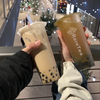 RareTea - Okinawa milk tea with boba and a fruit tea (forgot name) - Bubble Tea Near Me - Sacramento, California RareTea - Okinawa milk tea with boba and a fruit tea (forgot name) - Bubble Tea Near Me - Sacramento, California