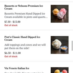 Items that are out of stock! The entire menu but won't take my order over phone