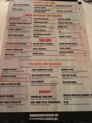 Menu photo 4 Roberto's River Road Restaurant Sunshine, LA Menu photo 4 Roberto's River Road Restaurant Sunshine, LA