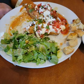 Dos Carlitos - Chile relleno, chicken enchilada with caeser salad - Mexican Near Me - Santa Ynez, California