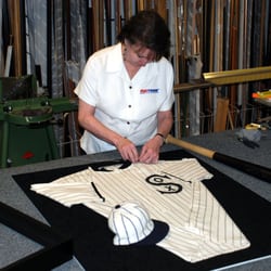 FastFrame Greenville - Terry working on a jersey shadowbox