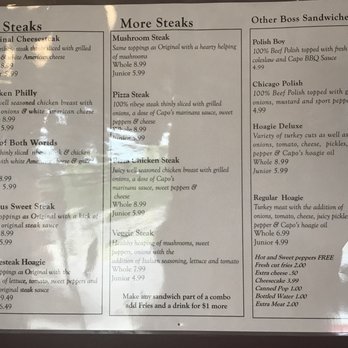 Capo Steaks - Menu - Cheesesteaks Near Me - Cleveland, Ohio Capo Steaks - Menu - Cheesesteaks Near Me - Cleveland, Ohio