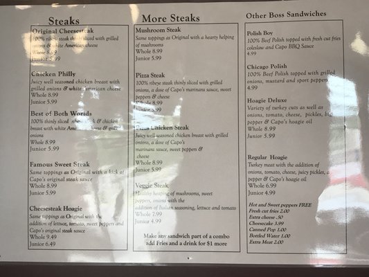 Menu photo 3 Capo Steaks Cleveland, OH