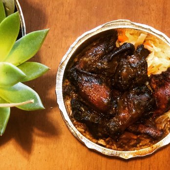 PJ Restaurant & Bakery - Jerk wings, rice & peas with oxtail gravy, cabbage, plantains - New American Near Me - Brooklyn, New York PJ Restaurant & Bakery - Jerk wings, rice & peas with oxtail gravy, cabbage, plantains - New American Near Me - Brooklyn, New York