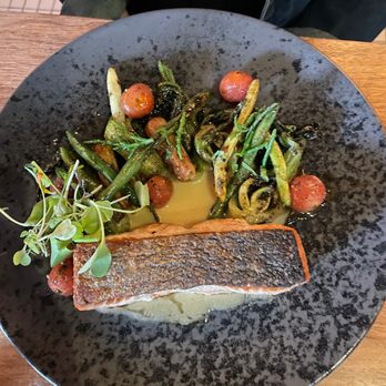 Fauna Food + Bar - Pan seared salmon with veggies - Bars Near Me - Ottawa, Ontario