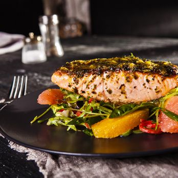 The Lazy Lobster - Crispy Skin Salmon with Fresh Citrus Salad - Seafood Near Me - Labrador, QLD The Lazy Lobster - Crispy Skin Salmon with Fresh Citrus Salad - Seafood Near Me - Labrador, QLD