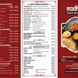 Menu brochure