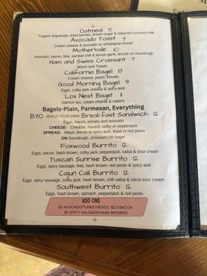 Menu photo 1 Foxwood Coffeehouse Shingle Springs, CA