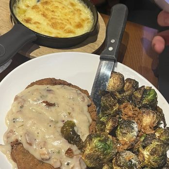 Kennedy's Craft Kitchen & Cocktails - Country fried steak with mashed potatoes and Brussel sprouts - Cocktail Bars Near Me - Long Beach, California Kennedy's Craft Kitchen & Cocktails - Country fried steak with mashed potatoes and Brussel sprouts - Cocktail Bars Near Me - Long Beach, California