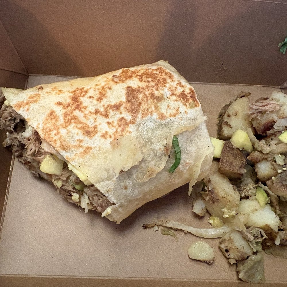 The White Rooster - Smoked Carnitas Brunch Burrito - New Mexican Cuisine Near Me - Dana Point, California The White Rooster - Smoked Carnitas Brunch Burrito - New Mexican Cuisine Near Me - Dana Point, California