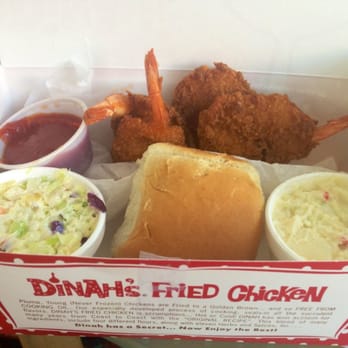 Dinah's Chicken - Box O Shrimp. My sides are macaroni salad and cold slaw - Chicken Shop Near Me - Glendale, California