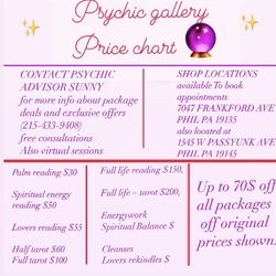 Psychic Sunshine Harris - Price chart for stronger energy reading exclusive bundles call for 70% off prices