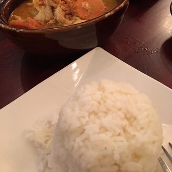 Spicy Shallot - Massaman curry with s side of rice - Thai Near Me - Elmhurst, New York Spicy Shallot - Massaman curry with s side of rice - Thai Near Me - Elmhurst, New York