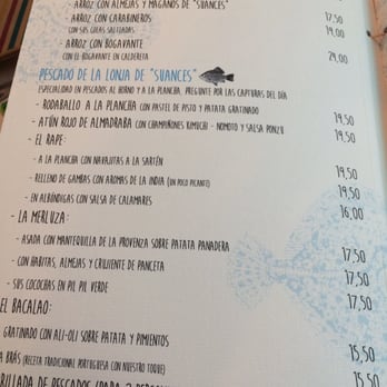 El Marinero - Carta. - Spanish Near Me - Suances, S