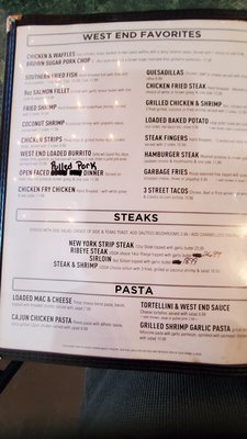 Menu photo 1 The West End Bar & Grill Stigler, OK