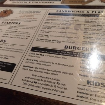 Copper Penny - laminated menu on table - American Near Me - Wilmington, North Carolina Copper Penny - laminated menu on table - American Near Me - Wilmington, North Carolina