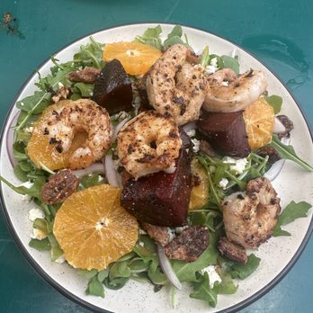 Forgotten Tonic - Beet salad with grilled shrimp- so delicious - Wine Bars Near Me - Saint Augustine, Florida Forgotten Tonic - Beet salad with grilled shrimp- so delicious - Wine Bars Near Me - Saint Augustine, Florida