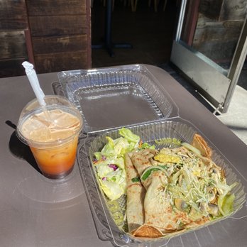 Blossom Bee - Chicken Pesto Crepe with Thai Iced Tea - Creperies Near Me - Dublin, California