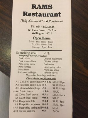 Menu photo 6 Rams Wellington, WGN