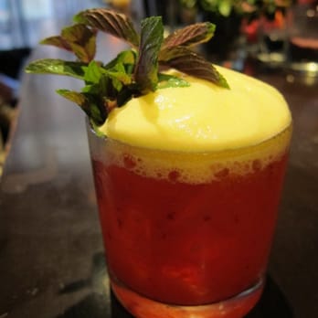 Library Bar - Spanish Rose -amazing drink w/ saffron-infused St. Germain foam, strawberries +lime +agave +rose geranium water chocolate mint - Lounges Near Me - Hollywood, California Library Bar - Spanish Rose -amazing drink w/ saffron-infused St. Germain foam, strawberries +lime +agave +rose geranium water chocolate mint - Lounges Near Me - Hollywood, California