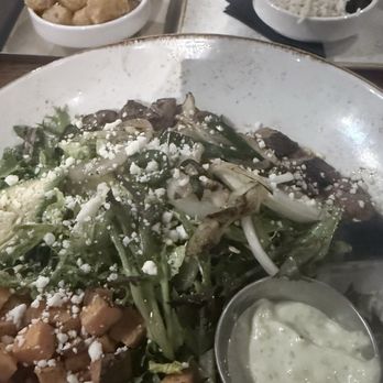Zim Zari - Steak salad in front and cheeseburger tacos and burrito in the back. - Burgers Near Me - Trinity, Florida Zim Zari - Steak salad in front and cheeseburger tacos and burrito in the back. - Burgers Near Me - Trinity, Florida