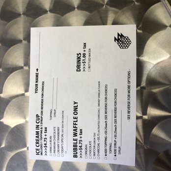 Double Three - Order sheet - Ice Cream & Frozen Yogurt Near Me - Honolulu, Hawaii