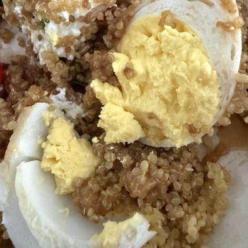 Sweetgreen - This egg looks like dead skin , was mushy and the outside of the egg was just as bad. - Salad Near Me - Long Beach, California