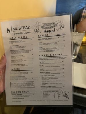 Menu photo 1 ML Steak Modern Chophouse Richmond, VA