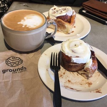 Grounds For Coffee - A regular latte and the cinnamon buns! - Coffee & Tea Near Me - Vancouver, British Columbia Grounds For Coffee - A regular latte and the cinnamon buns! - Coffee & Tea Near Me - Vancouver, British Columbia