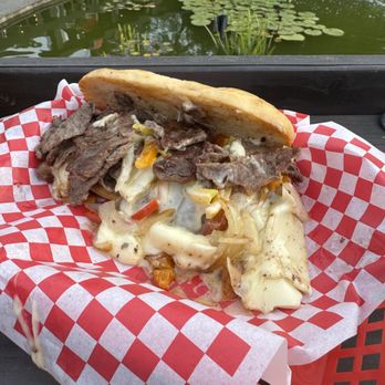 The Comus Inn - Philly Cheesesteak with Peppers - New American Near Me - Dickerson, Maryland The Comus Inn - Philly Cheesesteak with Peppers - New American Near Me - Dickerson, Maryland