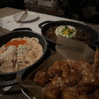 Take31 - Garlic Crust & Spicy Chicken, Cod Roe Seafood Udon, Prime Short Rib Chapaguri - Korean Near Me - New York, New York