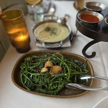 Four Sixes Ranch Steakhouse - Broccolini and whipped potatoes - Steakhouses Near Me - Las Vegas, Nevada