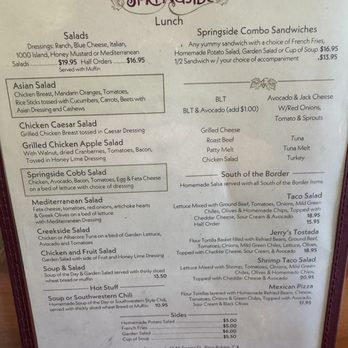 Springside Restaurant - Menu - Breakfast & Brunch Near Me - Paso Robles, California
