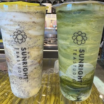 Sunright Tea Studio - Oreo brulee and matcha crème - Bubble Tea Near Me - Seattle, Washington